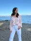 Shirred Raglan Tie Front Blouse - Hana Floral