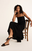 Coast Linen Maxi Dress-Black