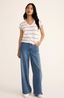Striped Modern V-Neck Tee