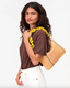 Clare V. Flat Clutch with Tabs - Bisque Woven Checker