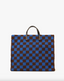 Clare V. Summer Simple Tote - Deep Blue/Chocolate