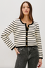 Catania Cardigan - Ivory/Black Stripe