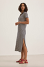 Khan Collar Maxi Dress - Navy