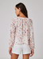 Shirred Raglan Tie Front Blouse - Hana Floral