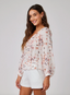 Shirred Raglan Tie Front Blouse - Hana Floral