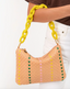 Clare V. Flat Clutch with Tabs - Bisque Woven Checker