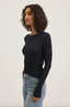 Mauri Pointelle L/S Crew - Navy