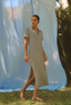 Khan Collar Maxi Dress - Navy