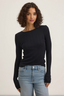 Mauri Pointelle L/S Crew - Navy