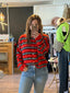Breton Striped Cardigan - Tomato Varsity Stripe