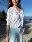 Mariah Blouse - Bluebell Stripe