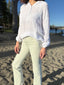L/S Shirred Pullover - White