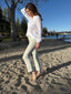 L/S Shirred Pullover - White