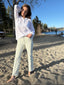 L/S Shirred Pullover - White