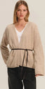 Alina Belted Cardigan- Oatmeal