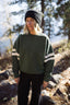 Clare V. Oversized Varsity Sweatshirt- Forest