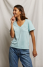 Hendrix V-Neck Tee - Iced Aqua
