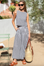 Single Tier Maxi Skirt- black and white check