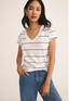 Striped Modern V-Neck Tee