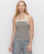 Sunkissed Rib Halter - Black/Macrame