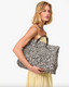 Clare V. Summer Simple Tote - Black/Cream Raffia