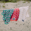 Checker Beach and Bath Towel- Cream/White