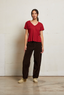 Hendrix V-Neck Tee - Maple Red