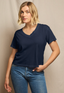 Hendrix V-Neck Tee Navy