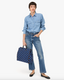 Clare V. Summer Simple Tote - Deep Blue/Chocolate
