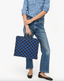 Clare V. Summer Simple Tote - Deep Blue/Chocolate