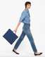 Clare V. Summer Simple Tote - Deep Blue/Chocolate