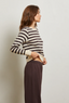 Stef Long Sleeve Crew Neck- Mocha Stripe