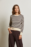 Stef Long Sleeve Crew Neck- Mocha Stripe