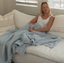 Solid Ribbed Luxe Blanket - Fog Blue