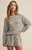 Luxe Leopard Long Sleeve Top-Champagne