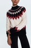 Astrid Sweater- Fair Isle Oxblood