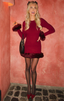 Fran Mini Dress-Cranberry Faux Fur