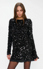 Maddison Ruffle Dress - Black Metallic