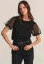 Justine Tulle Slub Tee- Black