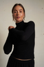 Dana Brushed Sweater Turtleneck - Black