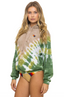 AV-Hand Dyed V Relaxed Hoodie - Tie Dye Sand/Jungle