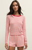 Night in Stripes Top- Red Multi