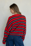Breton Striped Cardigan - Tomato Varsity Stripe