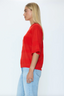 Tara Featherweight Sweater Tee - Maraschino