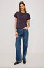 Girlfriend Tee-Maroon/Navy Stripe