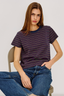 Girlfriend Tee-Maroon/Navy Stripe
