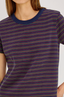 Girlfriend Tee-Maroon/Navy Stripe