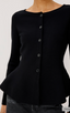 Diane Cardigan Shirt-Black