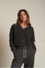 Zuri V-Neck Sweatshirt - Vintage Black