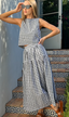 Single Tier Maxi Skirt- black and white check